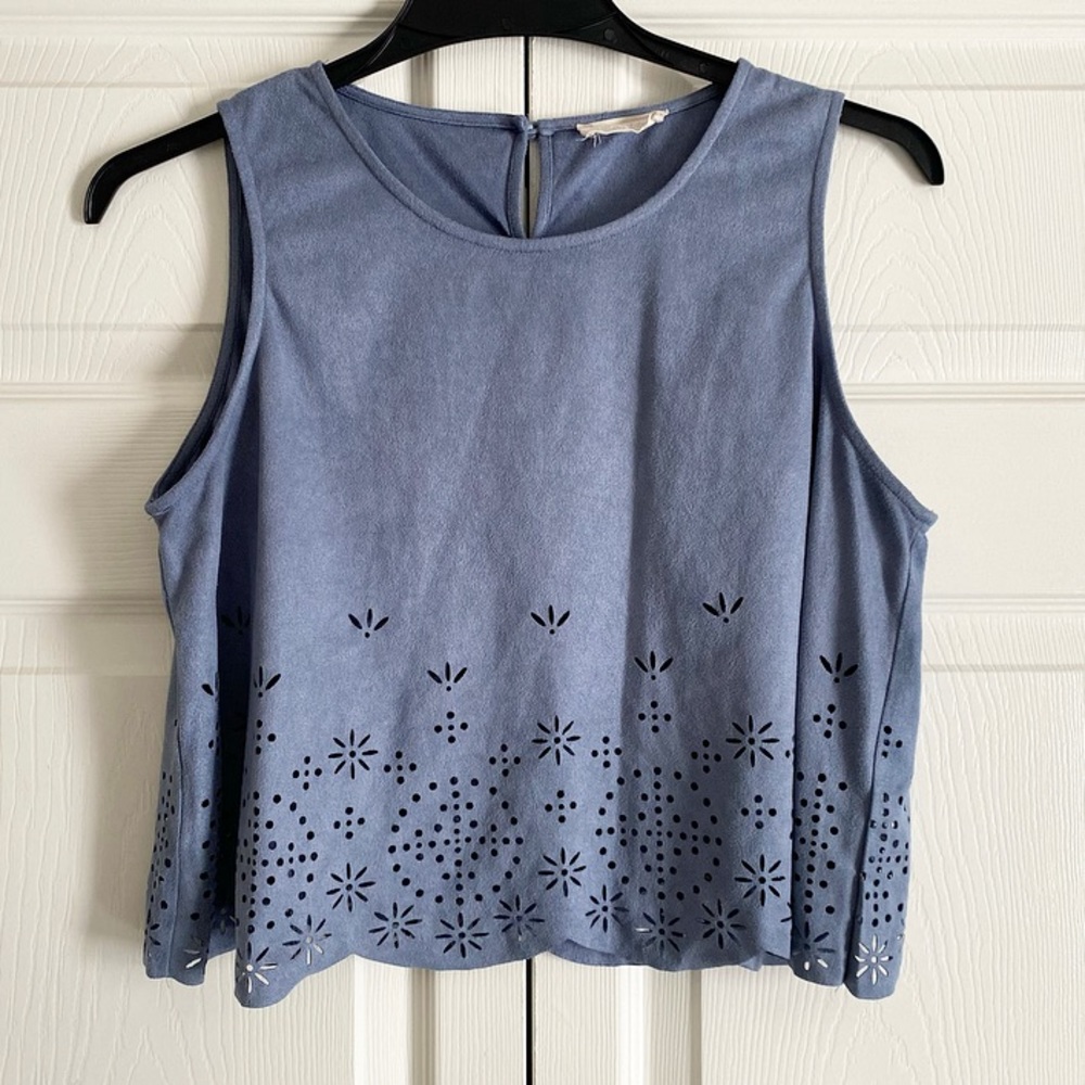 Altar’d State Suede Blue Tank Top